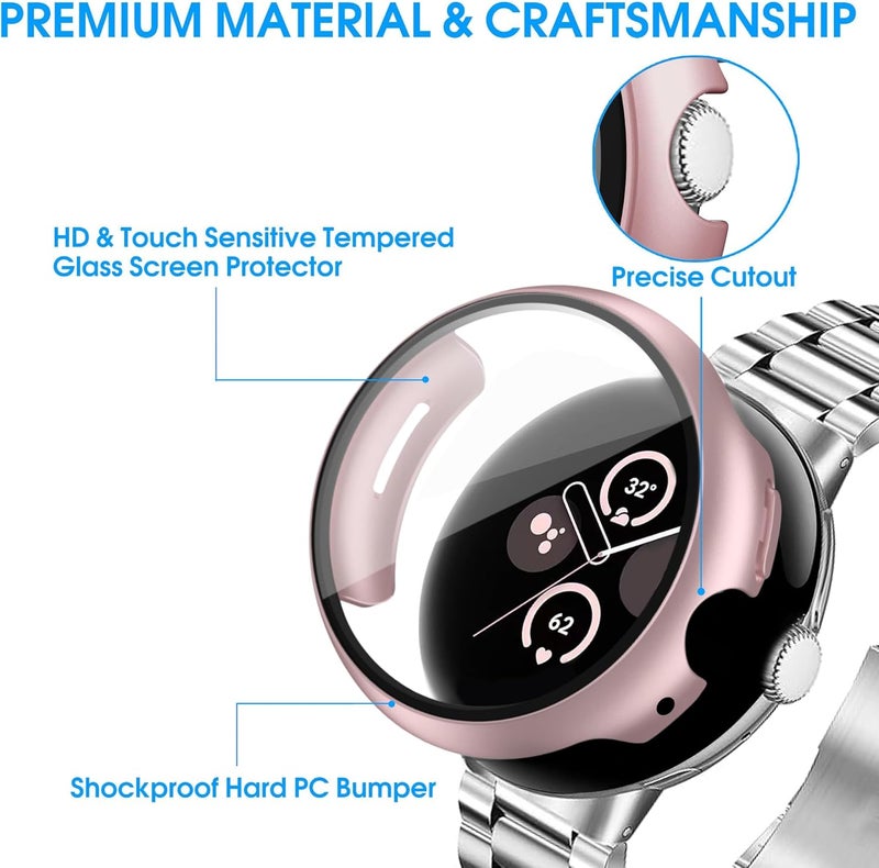 Tiorecime 10 Pack Case for Google Pixel Watch 3/2/1 41mm with Tempered Glass Screen Protector, Shockproof Hard PC Bumper, All-Around Protective Cover Compatible with Pixel Watch 3/2/1 41mm Accessories - Image 2